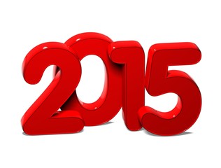 3D Year 2015 on white background