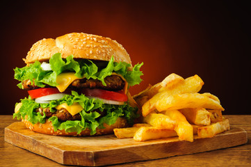 Fototapeta Hamburger closeup detail obraz