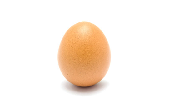 Close up of an egg isolated on white background