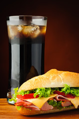 Sandwich and cola