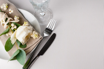 table setting with floral decoration