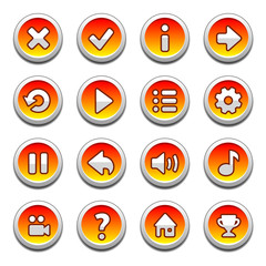 Red and yellow round buttons