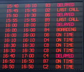 Flights departure information timetable