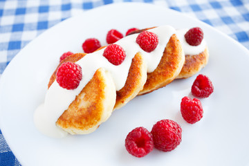 Delicious homemade cheese pancakes