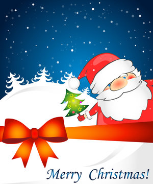 Christmas card with Santa Claus for the vector