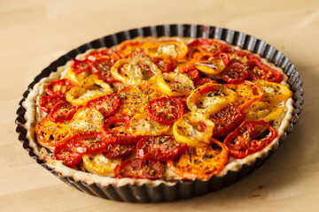 Quiche with tomato