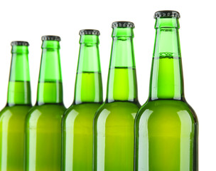 Bottles of beer isolated on white