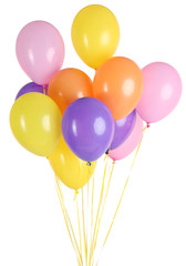 Colorful balloons on color background