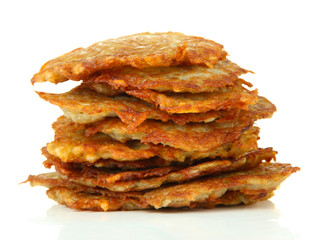 Potato pancakes, isolated on white