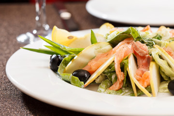 Salad with salmon