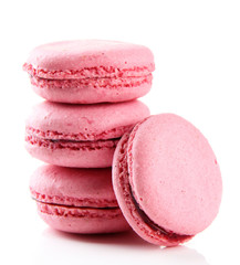 Gentle macaroons isolated on white