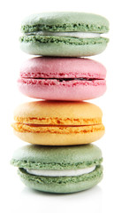 Gentle macaroons isolated on white