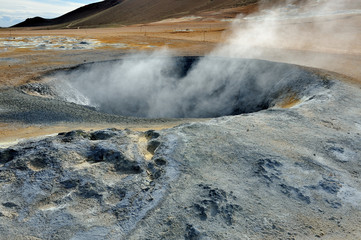 Iceland - lava fields at Krafla volcanic area - Hverir site