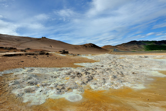 Iceland - Sulfur deposits at Hverir - Krafla volcanic area