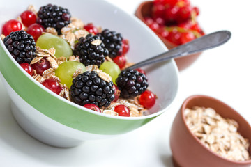fruits and oatmeal