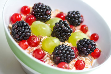 fruits and oatmeal