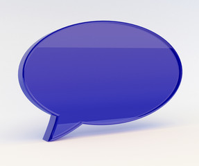 glass 3D text bubble render isolated with clipping path