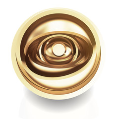 Abstract golden eye render with clipping path