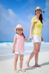 Mother and daughter at beach