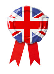 British or UK flag seal with ribbon