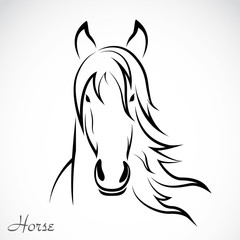 Vector of a horse head design. Animals.