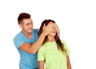 Naklejka premium Young couple in love