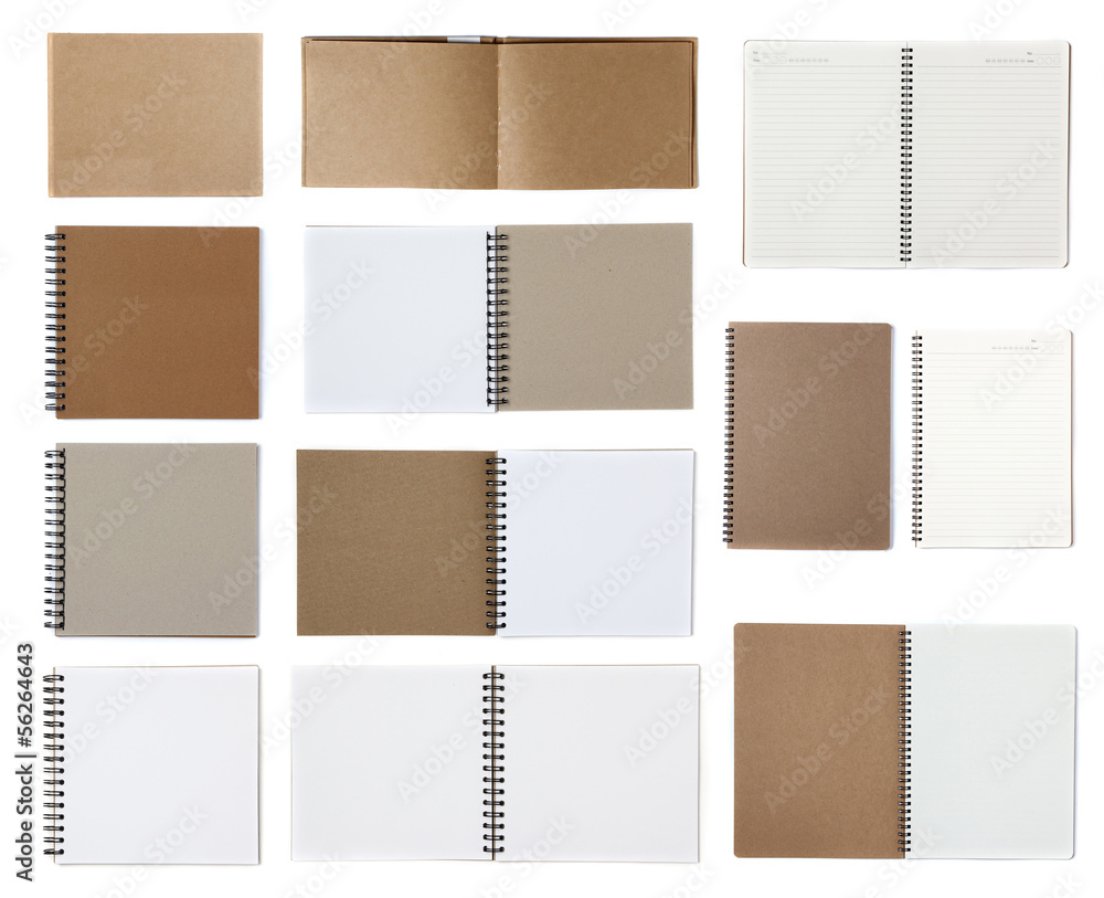 Poster notebook paper isolated on white background