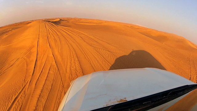 Dune bashing adventure in the  desert, Middle East