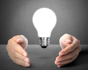 ideas light bulb in  hand