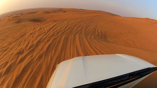 Dune bashing adventure in the  desert, Middle East