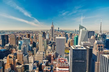 Gordijnen Luchtfoto van Manhattan © sborisov