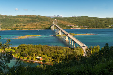 Tjelsund bridge at Lofoten in northern Norway