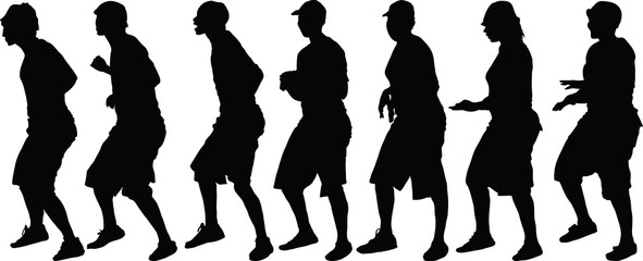 vector silhouettes of dancing people