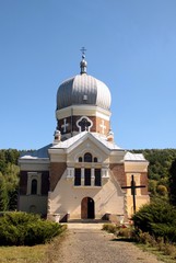 Fototapeta na wymiar orthodox church in Polany village near Krempna and Jaslo