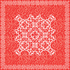 Seamless background in red with vintage decoration