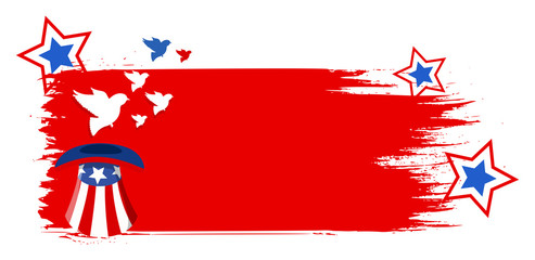 grunge banner background - 4th of July Vector theme Design