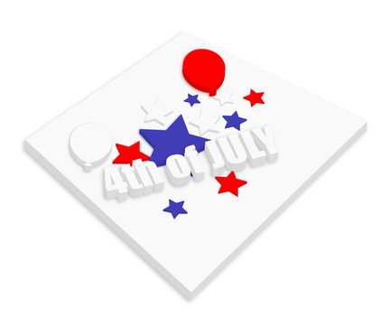 3d text - 4th of July Vector theme Design
