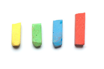 Street chalk for kids, isolated on white