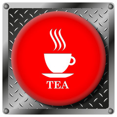 Tea cup metallic icon