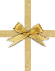 golden ribbon isolated on white
