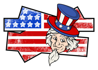 Uncle sam grunge - USA Independence Day Vector theme Design