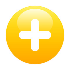 Obraz premium Add button plus orange