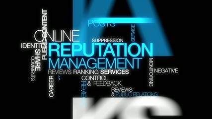 Reputation management web e-reputation word tag cloud animation