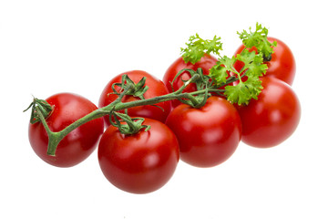 Tomato branch with parsley