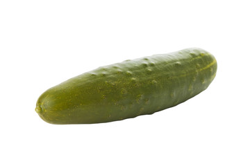 Ripe cucumber isolated on a white background.