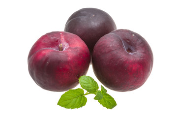 Heap of bright plums