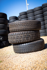 Stack of new tires