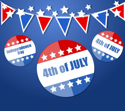 shiny badges - US 4th of July - Independence Day Vector Design