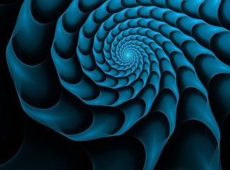 fractal background with blue spiral - obrazy, fototapety, plakaty