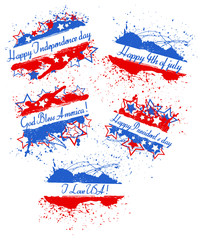 various greeting text banners - Patriotic USA theme Vector - 56276285